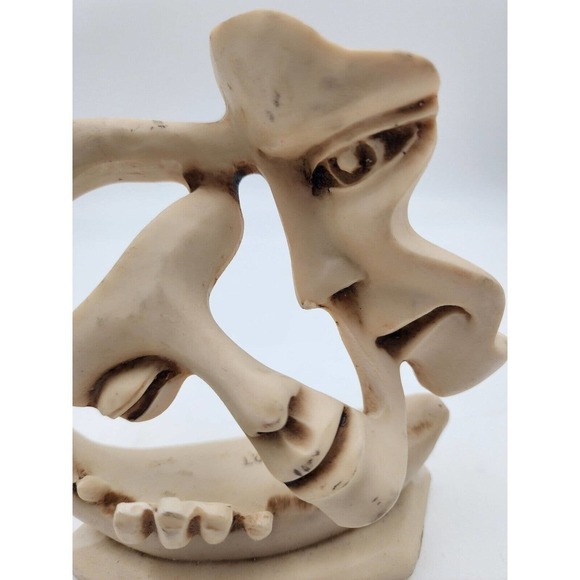 JART Abstract Faces Art Sculpture Loving Kiss Embrace Mexico Vintage Signed - Picture 3 of 14